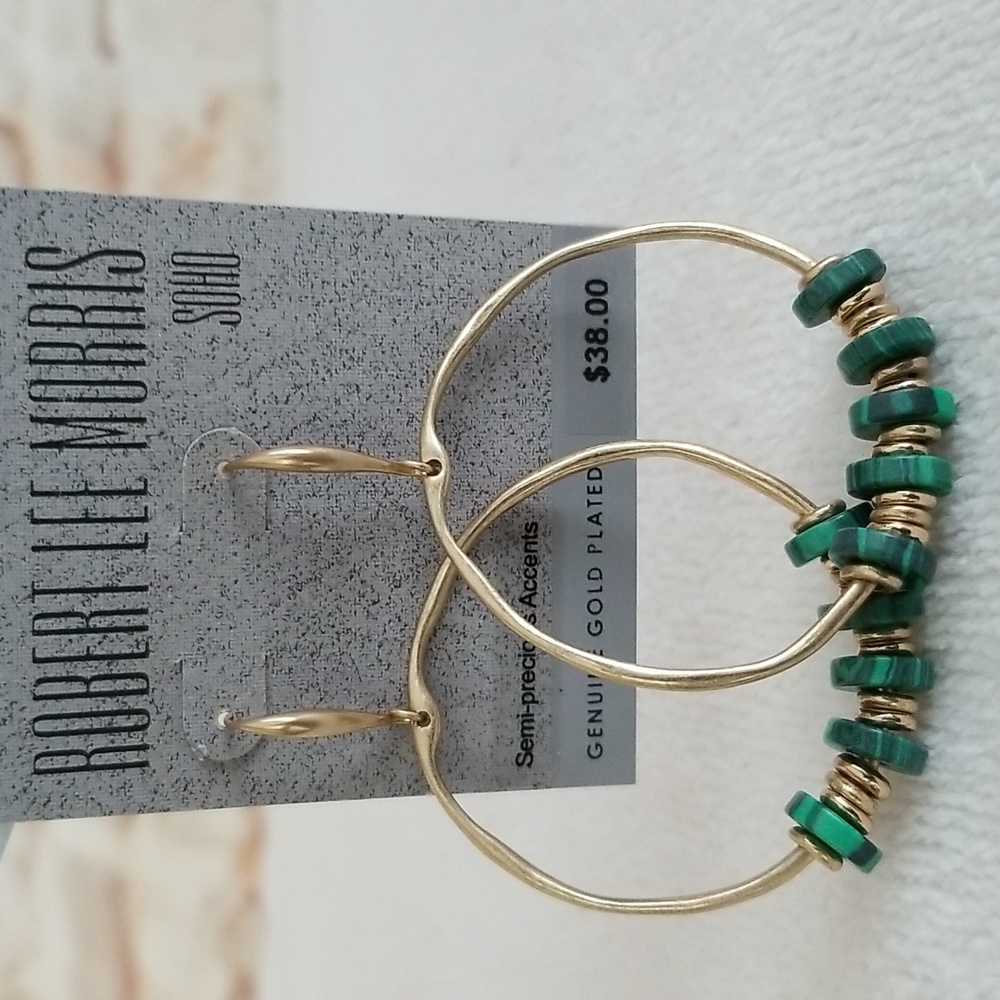 New Robert Lee Morris Beaded Gypsy Hoop Earrings